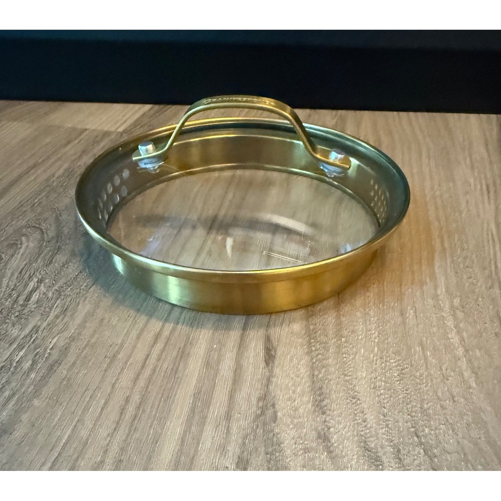 Granitestone 6 Inch Glass Straining Lid Gold Tone Rim Replacement Cover